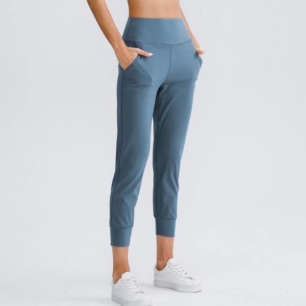 Odela – Pantalon Legging 7/8 à Poches colori bleu grisé - My Shop Yoga