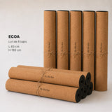 Lot de 8 tapis de yoga Ecoa en liège pour professionnels