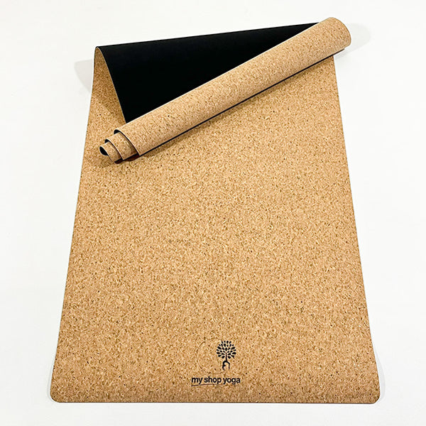 ecoa - tapis yoga liège et EPDM - vue tapis semi déroulé - my_shop_yoga 