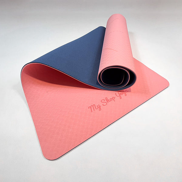 Jukkal XL - Tapis de Yoga TPE double couche - 6mm - bicolore rose bleu - My Shop Yoga