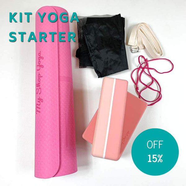 Kit Yoga Starter - 6 mm - tapis et briques colori rose - Offre promo - My Shop Yoga