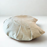 Coussin de méditation Luna en chanvre, forme demi-lune, chambray couleur vert eau - my shop yoga