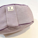 naya coussin de méditation rond- chambray colori lavande givrée -ianse de portage - méditation yoga - my shop yoga