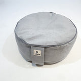naya coussin de méditation rond- chambray colori gris iceberg -pour méditer et faire du yoga - my shop yoga