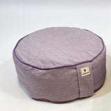 naya coussin de méditation rond- chambray colori lavande givrée -idéal méditation et concentration - yoga - my shop yoga
