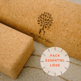 Pack Essentiel Liège - Tapis Ecoa et brique de yoga - my shop yoga
