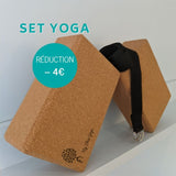 Offre Set Yoga - 02 Briques Akola1 Liège et Sangle d'étirement - My Shop Yoga
