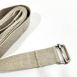 Sangle de yoga en chanvre naturel beige avec boucle métallique – Accessoire durable pour yoga Iyengar et Hatha yoga- my shop yoga