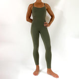 Alur - Combinaison de Yoga - Danse - Colori vert kaki - vue entier de face - My Shop Yoga