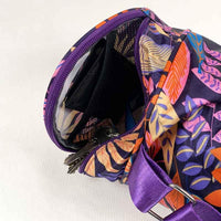Amber – Sac de Yoga en Toile Imprimée – Waterproof - Odyssée Mauve Orange-vue poche zippée - My Shop Yoga
