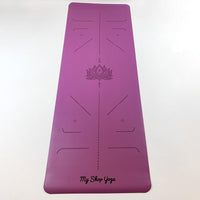 Aran - Tapis de Yoga - PU Caoutchouc Naturel - Sac de Transport - Violet - vue déplié - My Shop Yoga