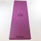 Aran - Tapis de Yoga - PU Caoutchouc Naturel - Sac de Transport - Violet - vue déplié - My Shop Yoga