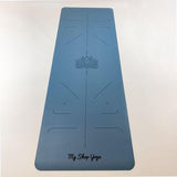 Aran - Tapis de Yoga - PU Caoutchouc Naturel - Sac Transport - Bleu - vue déplié - My Shop Yoga