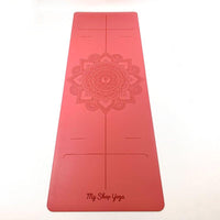 Aran – Tapis de Yoga PU Caoutchouc Naturel - Sac Transport - Rouge Rose - My Shop Yoga