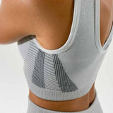 Darhi - Brassière Sport Dos Nageur - colori gris détail couture sous bras- My Shop Yoga