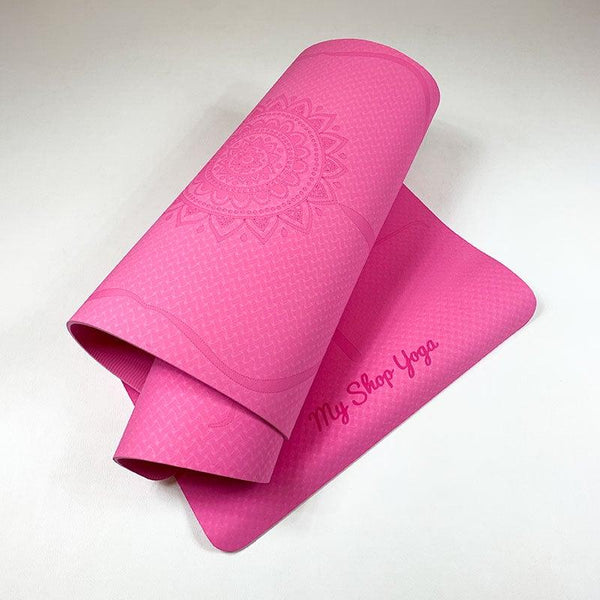 Jewali - Tapis de Yoga TPE - 6mm - vue colori rose mandala - My Shop Yoga