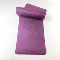 Jukkal - Tapis de Yoga TPE Bicolore - 6mm - vue entier grand mandala violet rose- My Shop Yoga